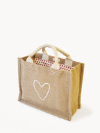 Fair Trade Jute Canvas Love Gift Bag | Eco-Friendly Reusable Tote