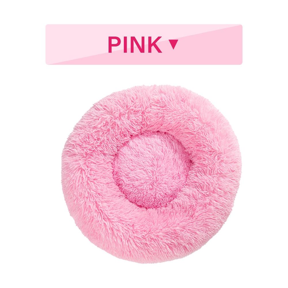 SnugglePaws Plush Donut Pet Bed | Cozy Calming Bed for Dogs & Cats