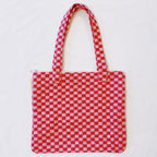 Check Yourself Zipped Tote Bag | Checkered Everyday Tote with Zipper