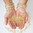 Cairo Roll-On® Bracelet | Fair Trade Gold Glass Bead Bracelet