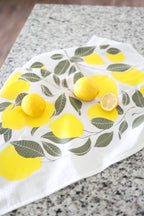 Lemon Tea Towel – Watercolor Print, 100% Cotton | Made in USA by Highland Ridge Decor