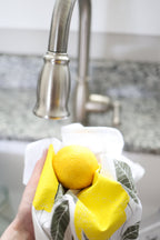 Lemon Tea Towel – Watercolor Print, 100% Cotton | Made in USA by Highland Ridge Decor