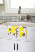 Lemon Tea Towel – Watercolor Print, 100% Cotton | Made in USA by Highland Ridge Decor