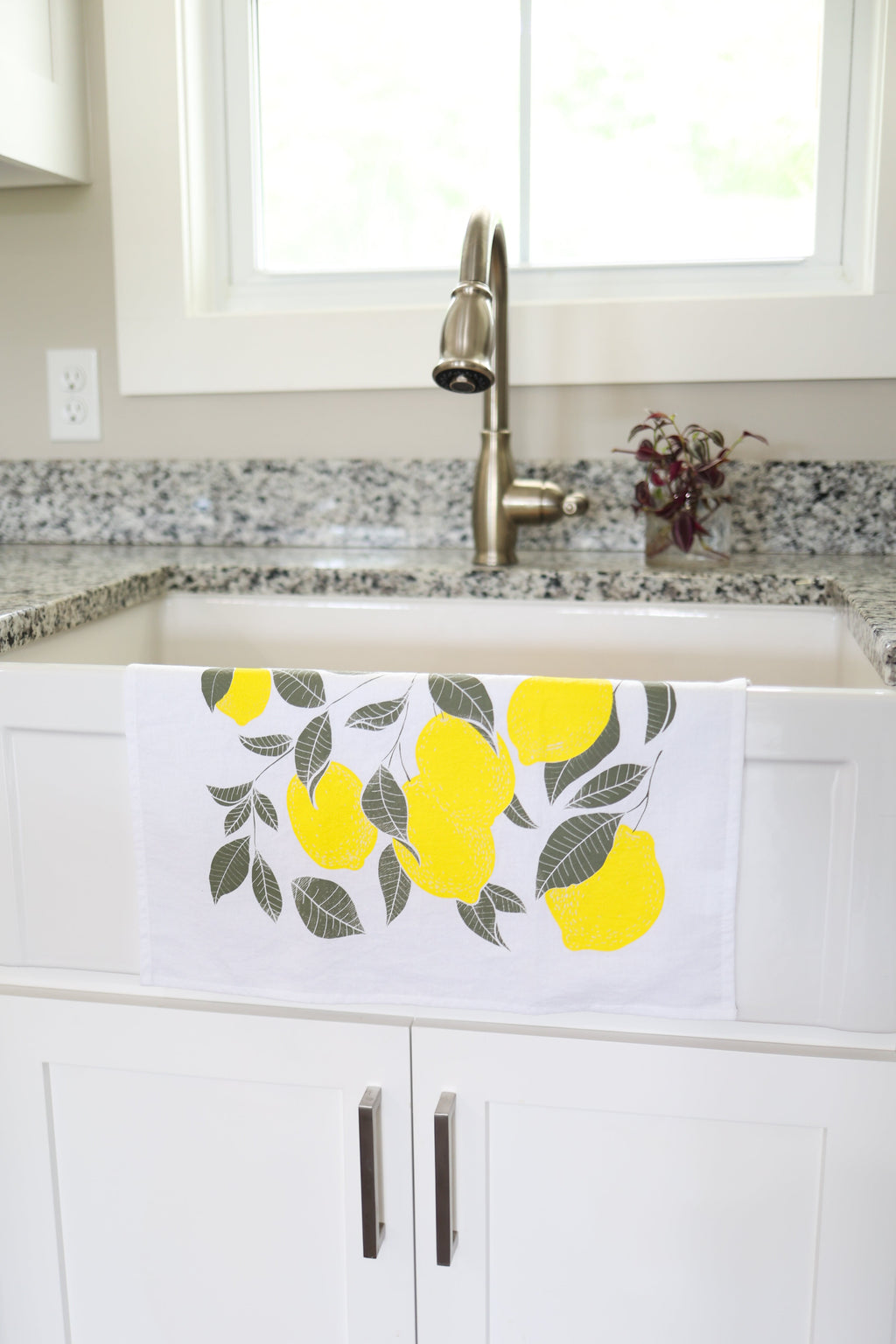 Lemon Tea Towel – Watercolor Print, 100% Cotton | Made in USA by Highland Ridge Decor