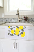 Lemon Tea Towel – Watercolor Print, 100% Cotton | Made in USA by Highland Ridge Decor