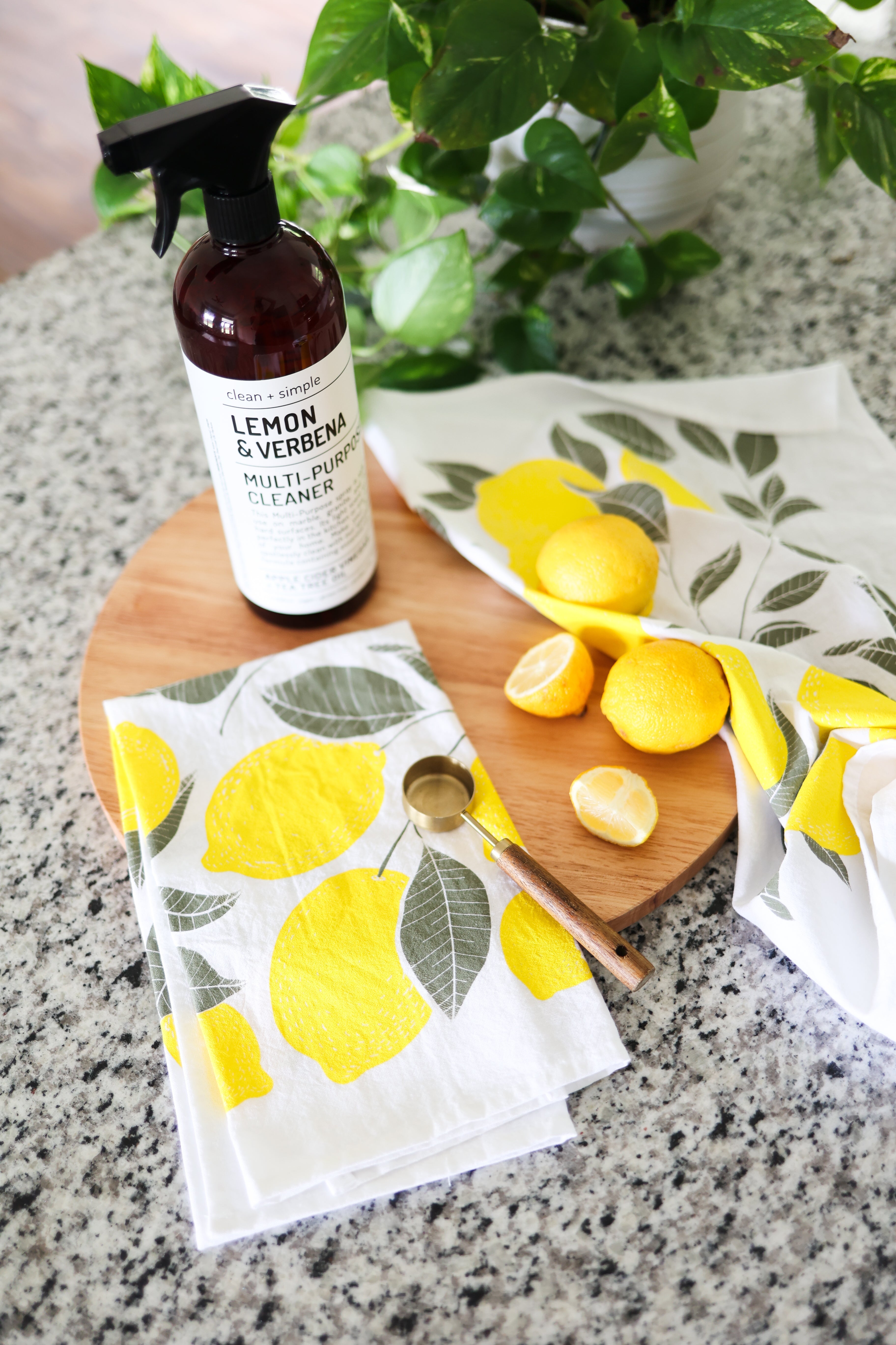 Lemon Tea Towel – Watercolor Print, 100% Cotton | Made in USA by Highland Ridge Decor