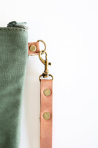 Canvas Clutch & Zippered Pouch | Leather Wrist Strap