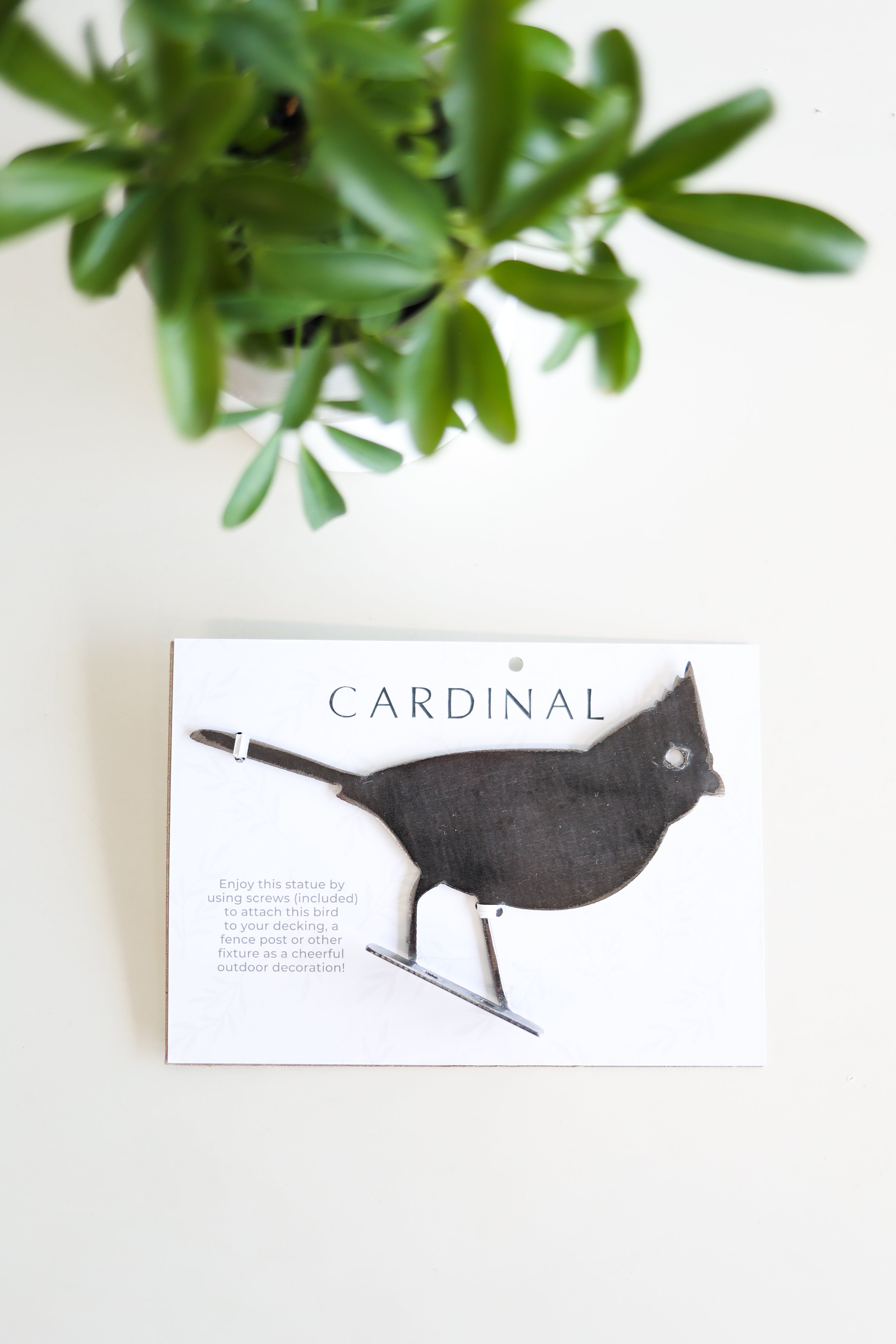 Metal Cardinal Garden Statue – Handmade Plasma Cut Steel, 6.5" Outdoor Bird Decor