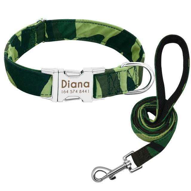 Personalized Dog Collar with Engraved Name | Collar & Leash Sets