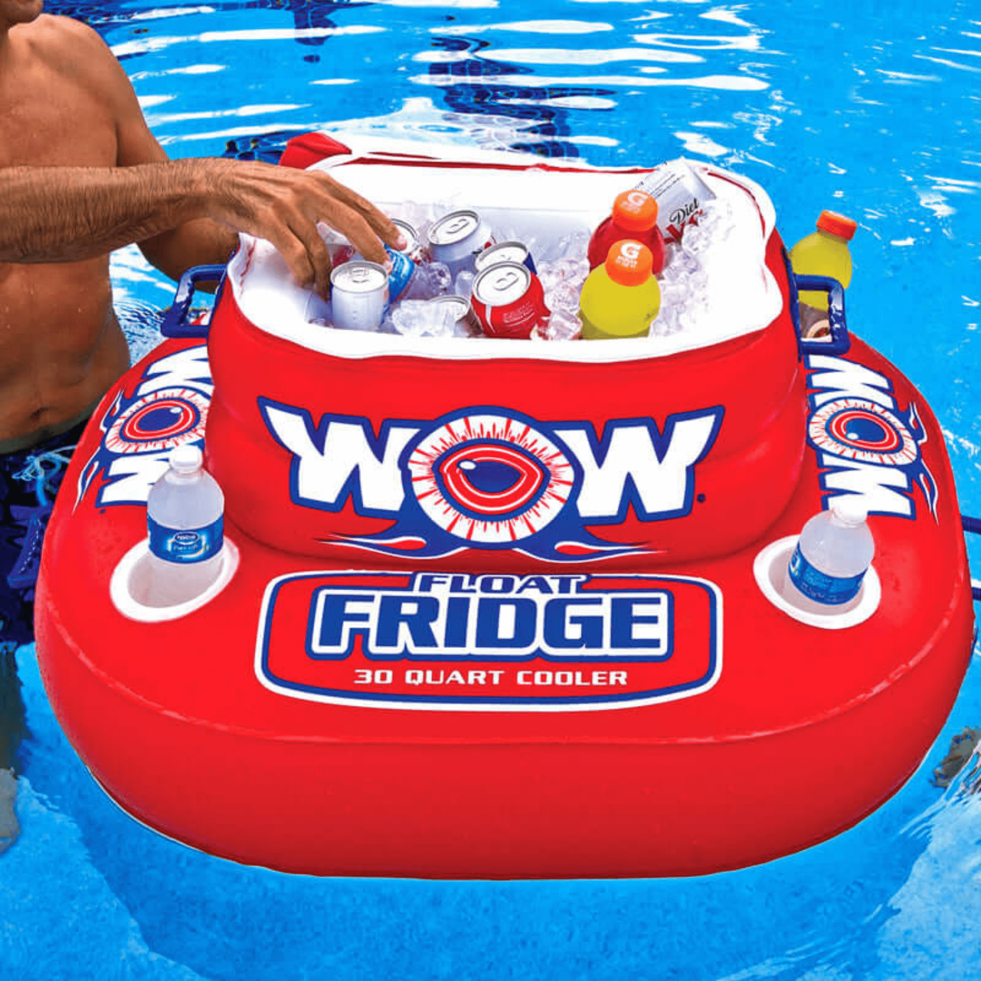 WOW Watersports Floating Fridge and Cooler For Beverages By The Pool-3