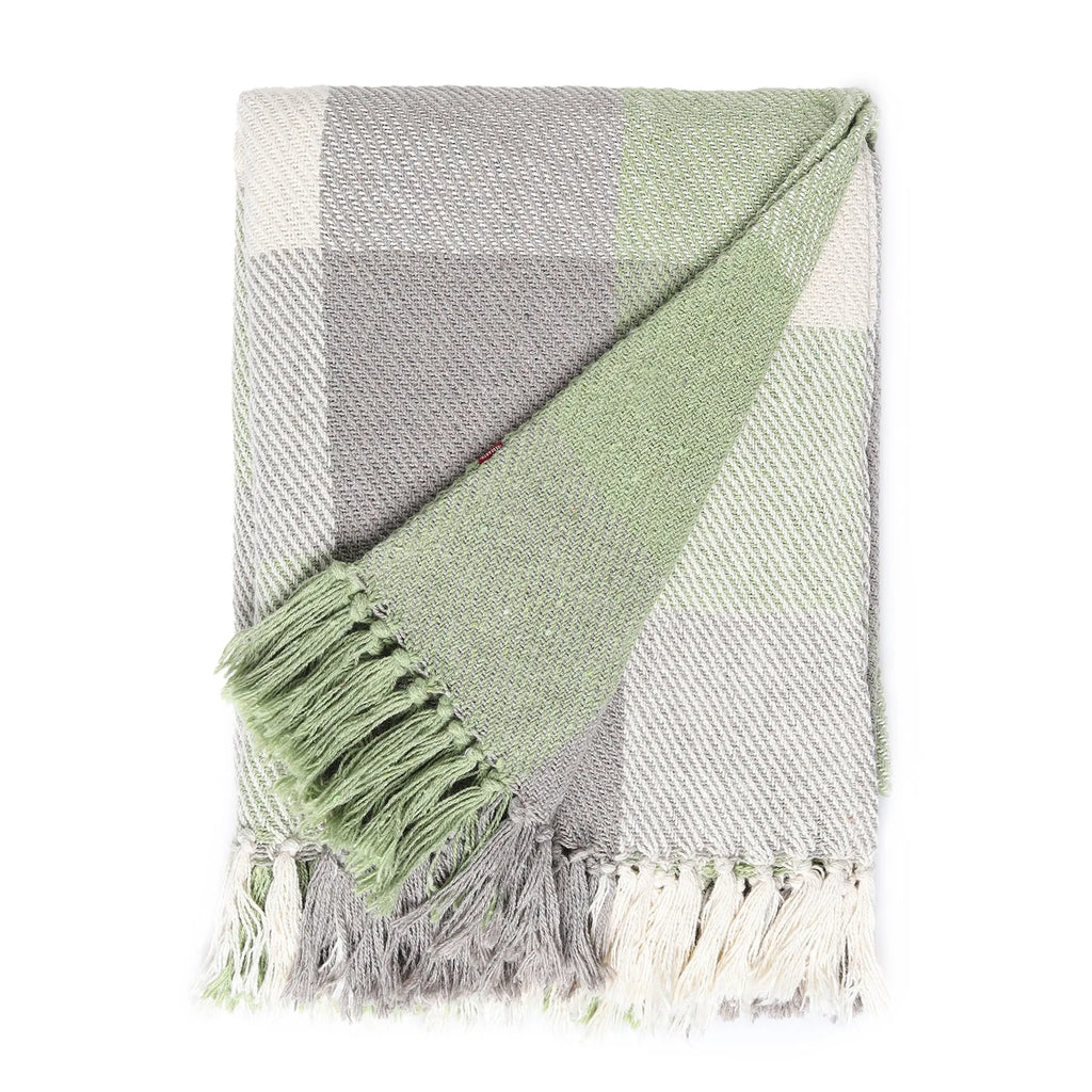 Classic Cotton Throw Blanket | Soft Plaid Blanket for Home & Cabin