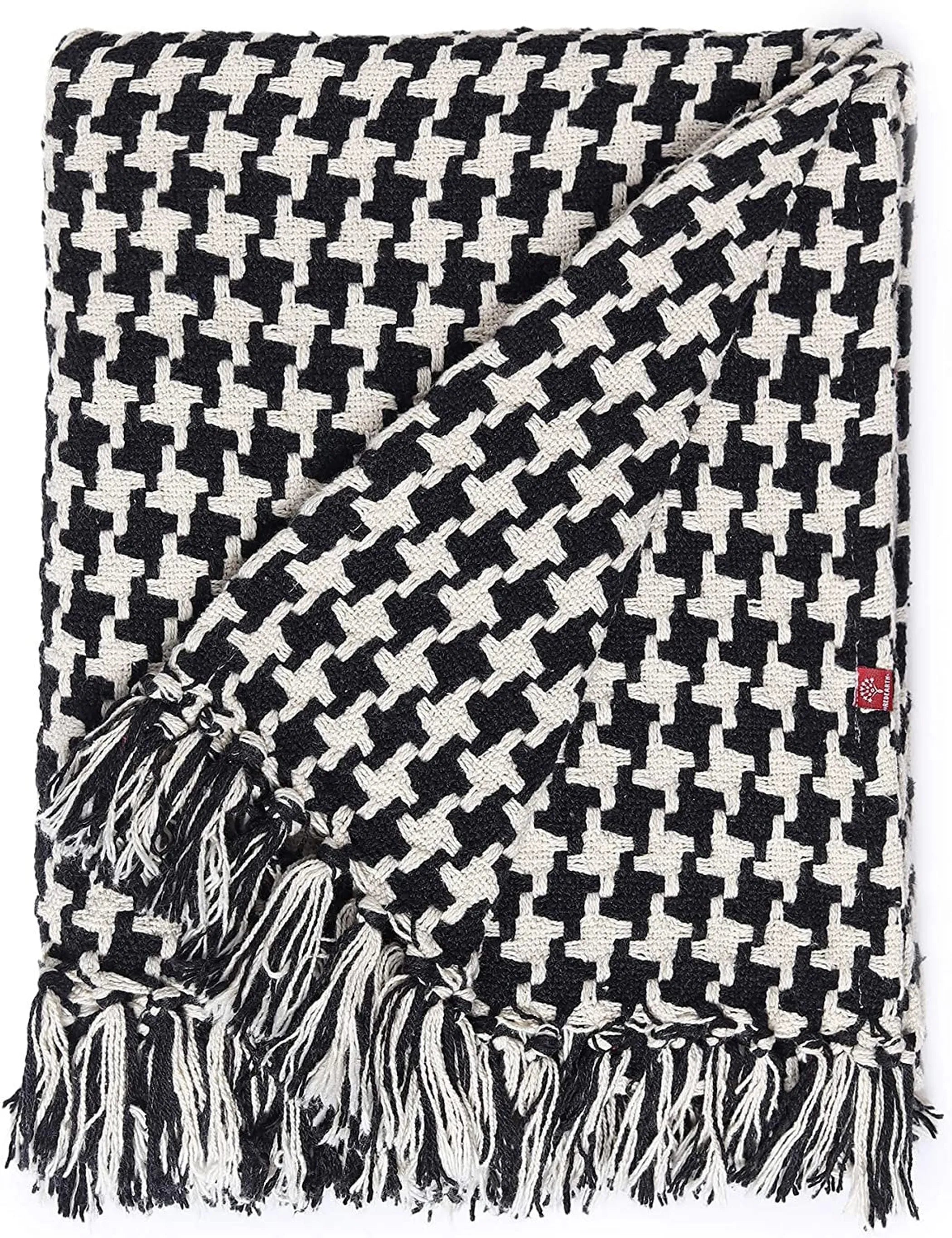 Classic Cotton Throw Blanket | Soft Plaid Blanket for Home & Cabin