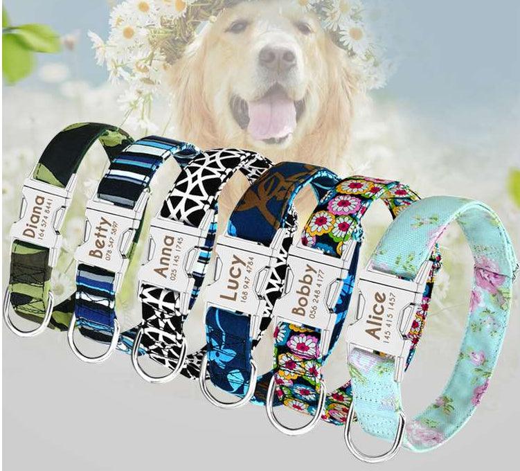 Personalized Dog Collar with Engraved Name | Collar & Leash Sets