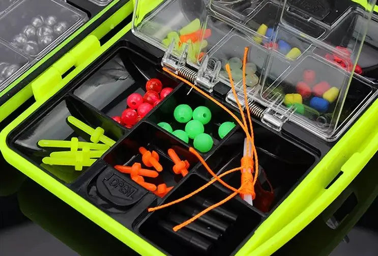 184-Piece Fishing Tackle Box Set – 24-Compartment Organizer with Hooks, Weights & More