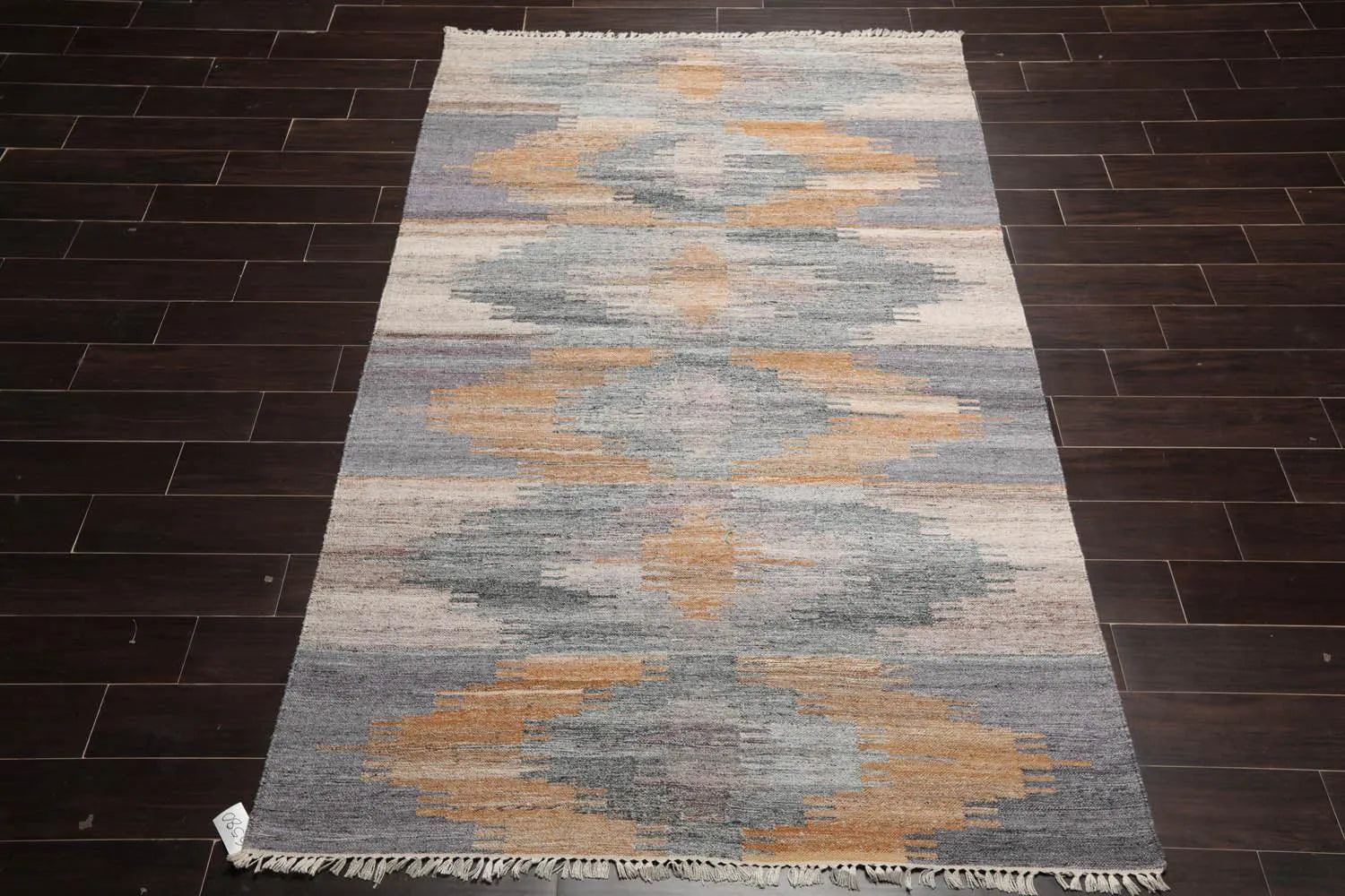 5' x 8' Indoor Outdoor  Hand Woven 100% Recycled PET Yarn Modern Kilim Area Rug Gray-1