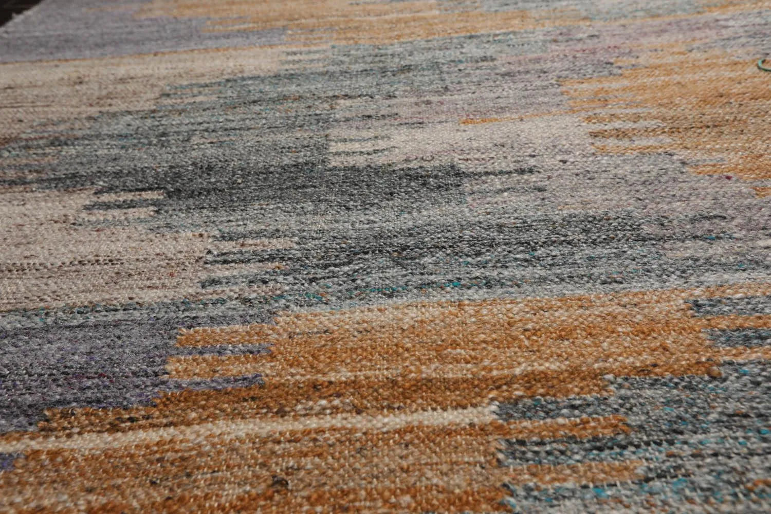 5' x 8' Indoor Outdoor  Hand Woven 100% Recycled PET Yarn Modern Kilim Area Rug Gray-4