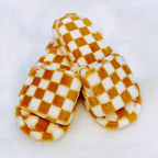 Luxe Lounge Checker Cozy Slippers | Open Toe Non-Slip Women's Slippers