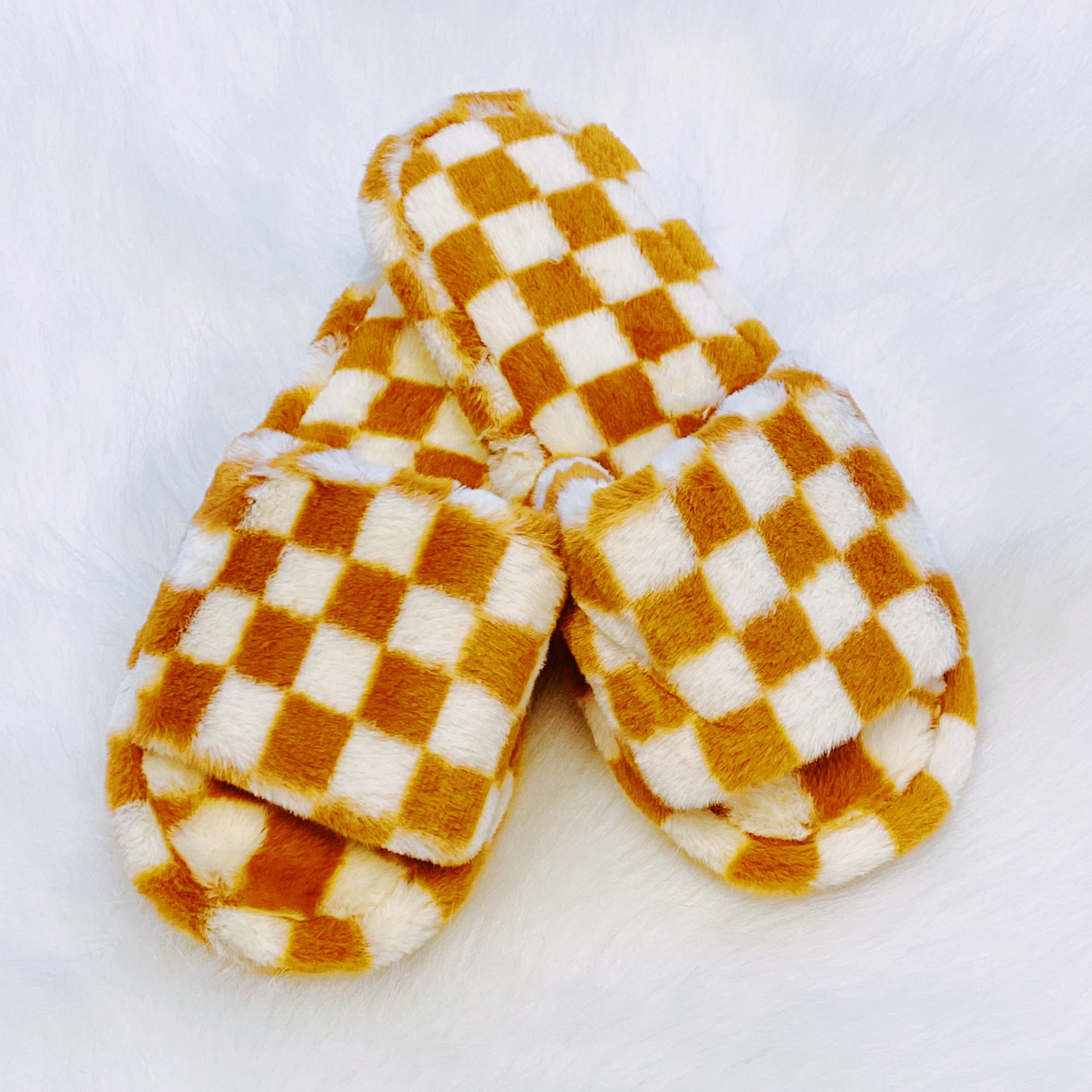 Luxe Lounge Checker Cozy Slippers | Open Toe Non-Slip Women's Slippers