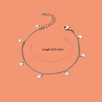 Minimalist Silvery Chain Star Charm Anklet Boho Chic Beach Vacation Foot Jewelry-2