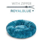 SnugglePaws Plush Donut Pet Bed | Cozy Calming Bed for Dogs & Cats