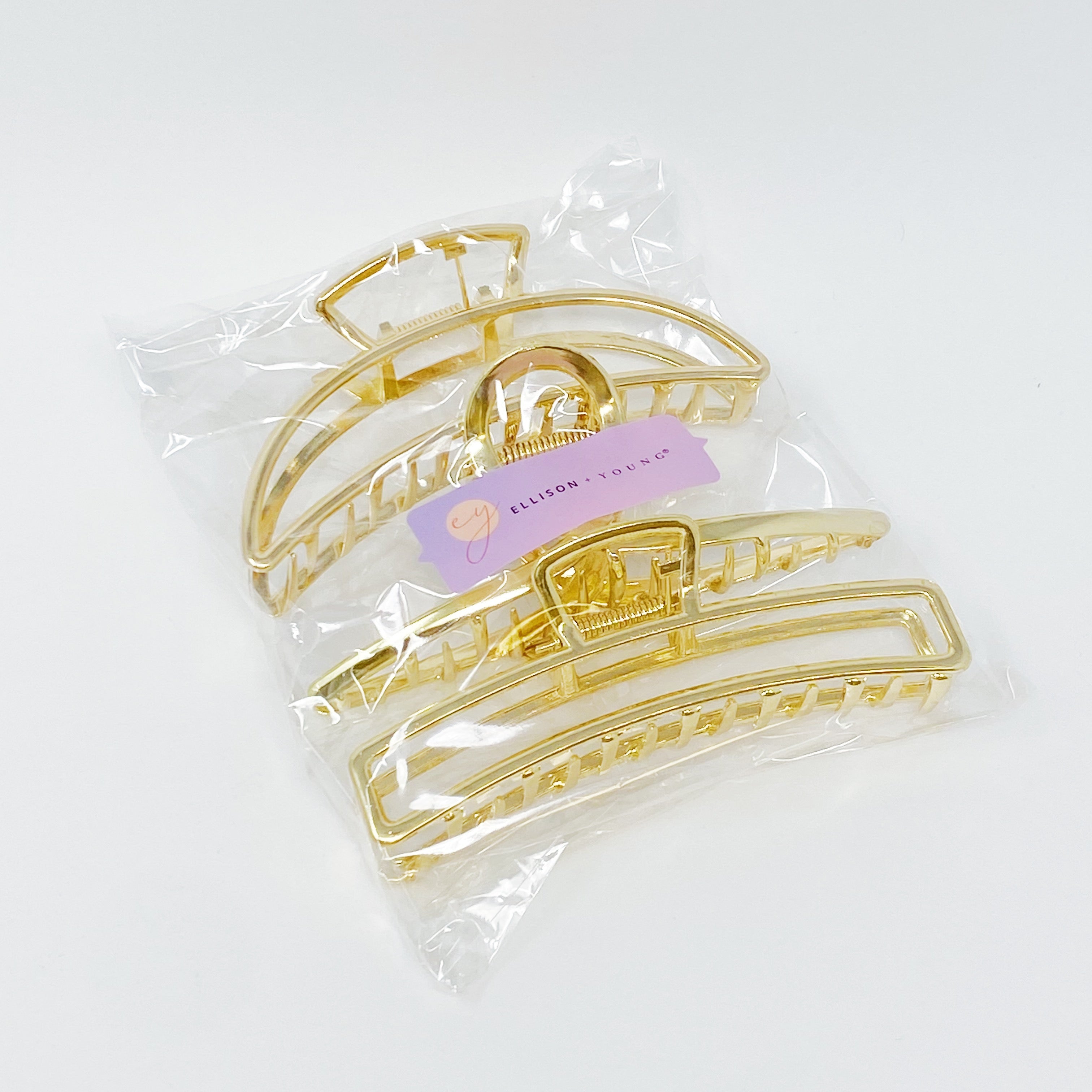 Gold Mine Hair Claw Set of 3 | Large Gold Finish Claw Clips