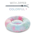 SnugglePaws Plush Donut Pet Bed | Cozy Calming Bed for Dogs & Cats