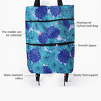 Portable Foldable Shopping Cart with Wheels - Lightweight Backpack Style Travel Trolley for Groceries & Storage