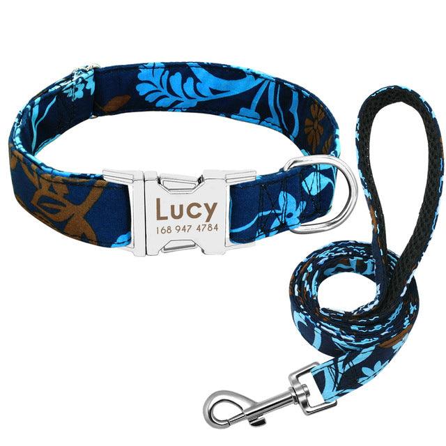 Personalized Dog Collar with Engraved Name | Collar & Leash Sets