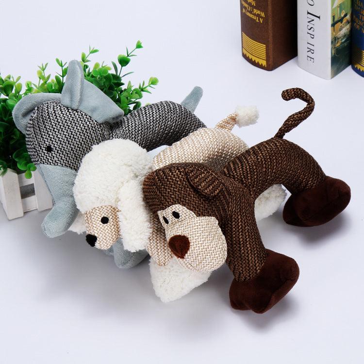 Whistle Pals Squeaky Plush Dog Toys | Poodle, Elephant & Monkey