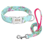 Personalized Dog Collar with Engraved Name | Collar & Leash Sets