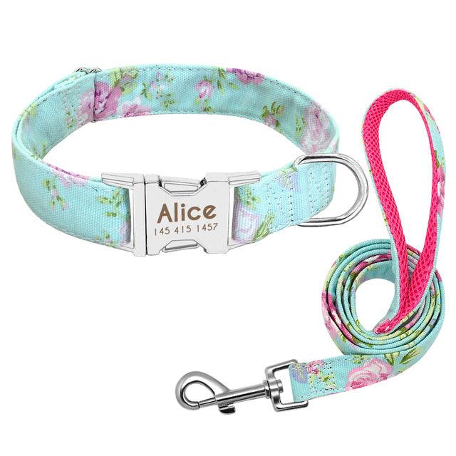 Personalized Dog Collar with Engraved Name | Collar & Leash Sets