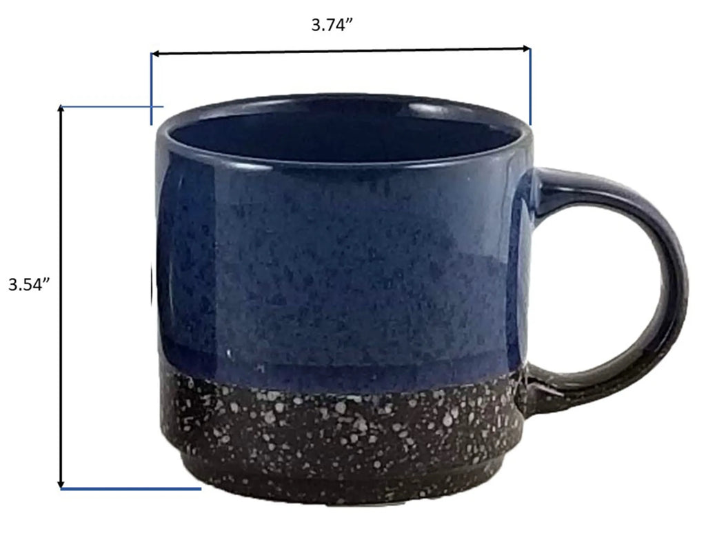 Marcelle 4-Piece Stackable 14 oz Stoneware Mug Set with Stand