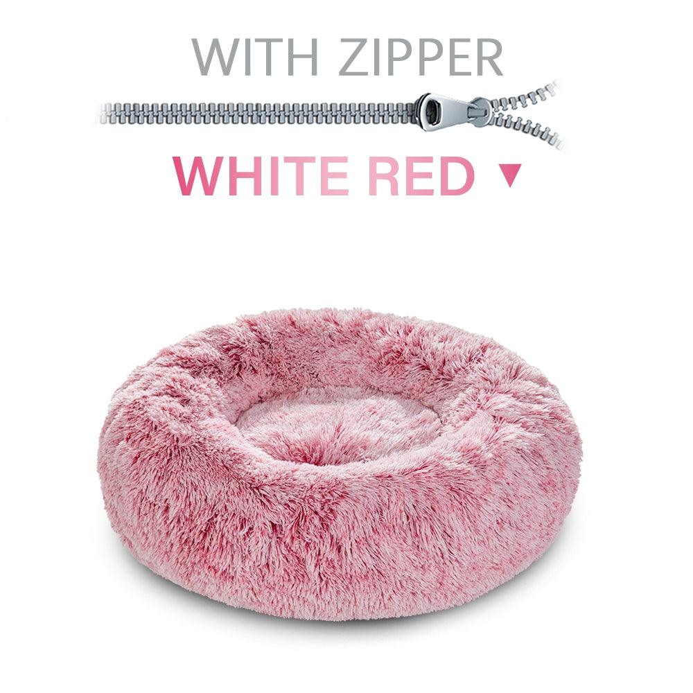 SnugglePaws Plush Donut Pet Bed | Cozy Calming Bed for Dogs & Cats