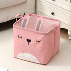 Fabric Cartoon Kids' Toy Storage Bin, Foldable Clothing Organizer & Laundry Hamper, Creative Living Room Storage Basket