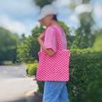 Check Yourself Zipped Tote Bag | Checkered Everyday Tote with Zipper