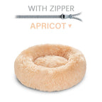 SnugglePaws Plush Donut Pet Bed | Cozy Calming Bed for Dogs & Cats