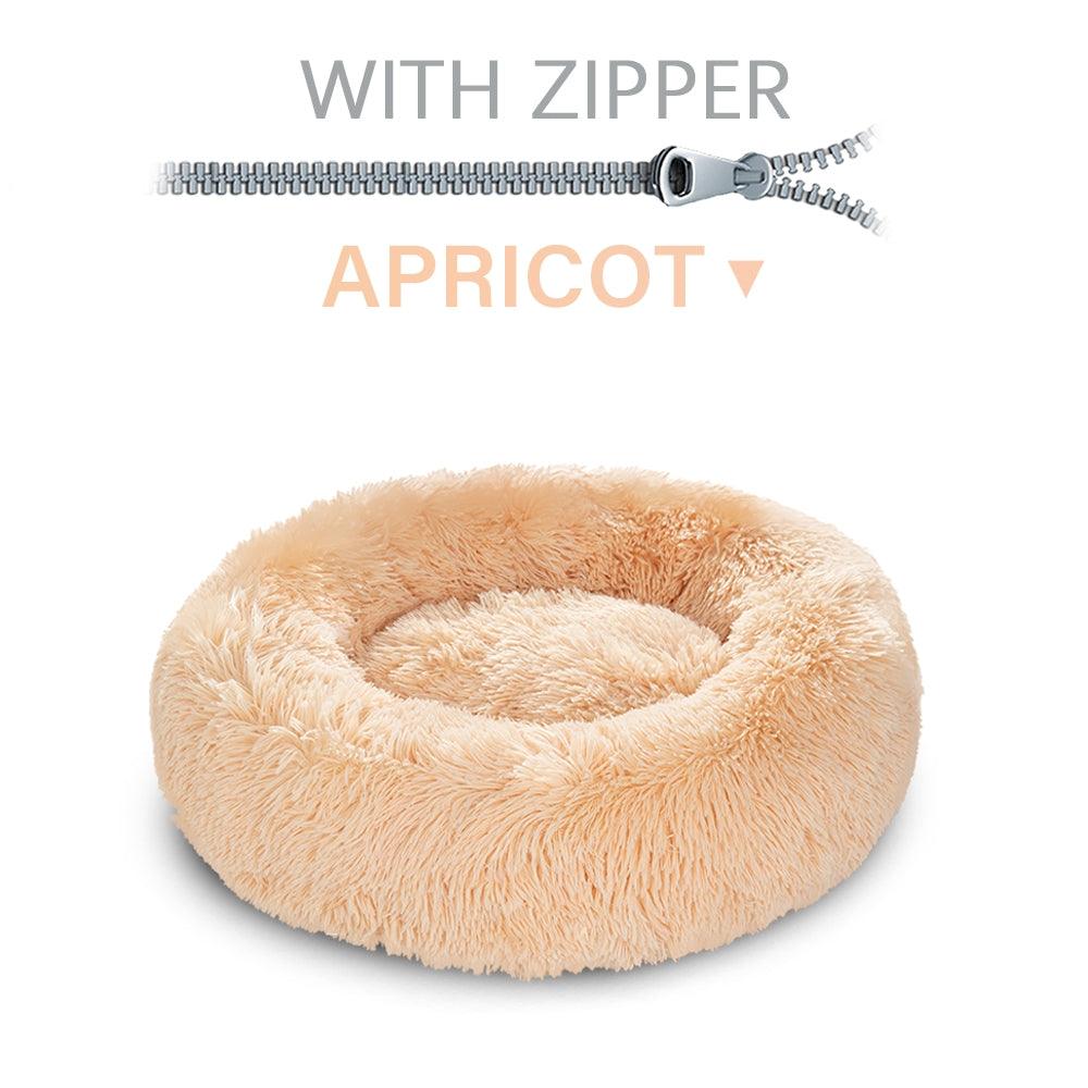 SnugglePaws Plush Donut Pet Bed | Cozy Calming Bed for Dogs & Cats