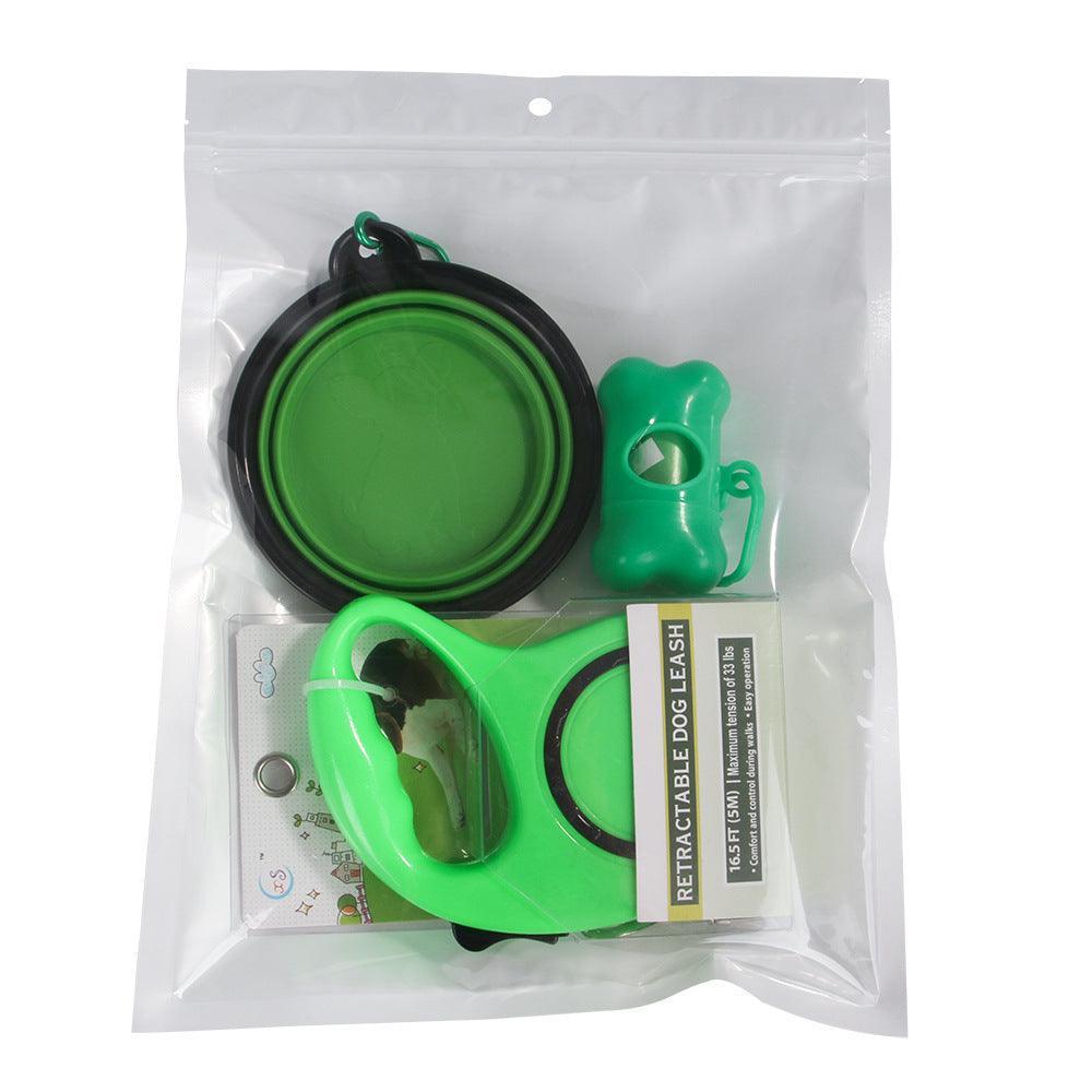 3-in-1 Dog Leash & Folding Bowl Set | Walk, Hydrate & Go