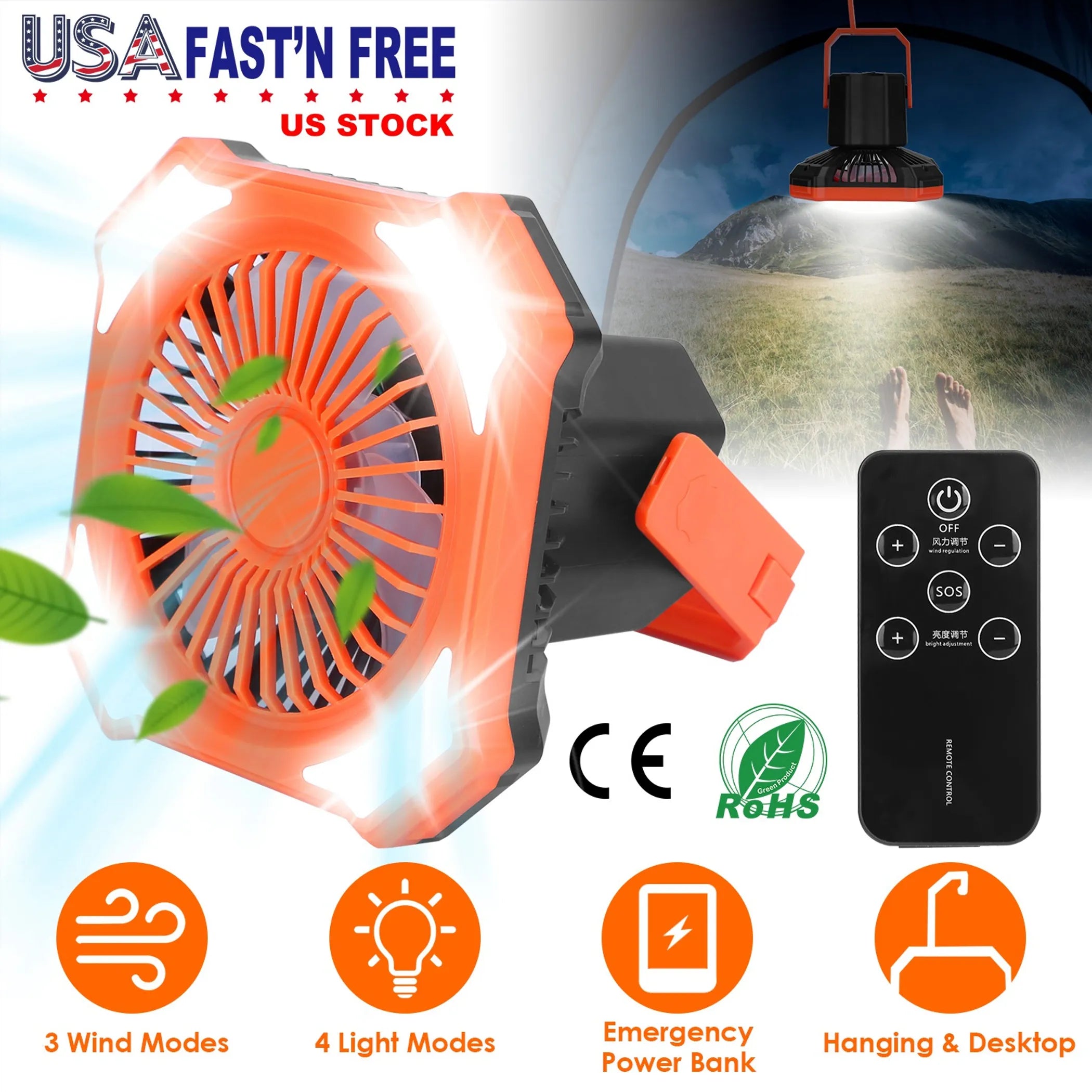 Portable Camping Lantern Fan