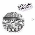 Black Round Beach Towel-3