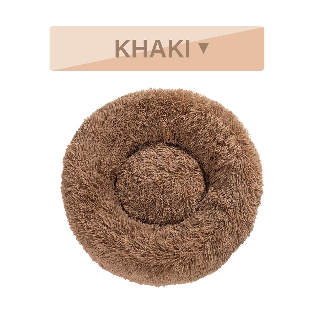 SnugglePaws Plush Donut Pet Bed | Cozy Calming Bed for Dogs & Cats