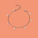 Minimalist Silvery Chain Star Charm Anklet Boho Chic Beach Vacation Foot Jewelry-4