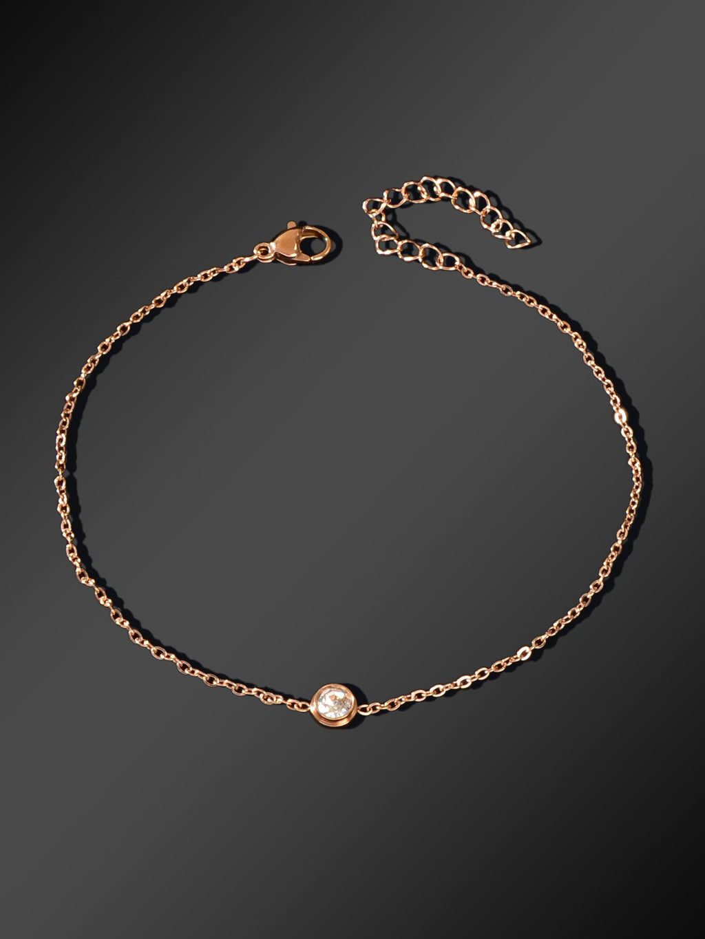 Delicate Summer Beach Rose Gold Chain Rhinstone Charm Anklets Women Jewellery-1