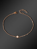 Delicate Summer Beach Rose Gold Chain Rhinstone Charm Anklets Women Jewellery-1