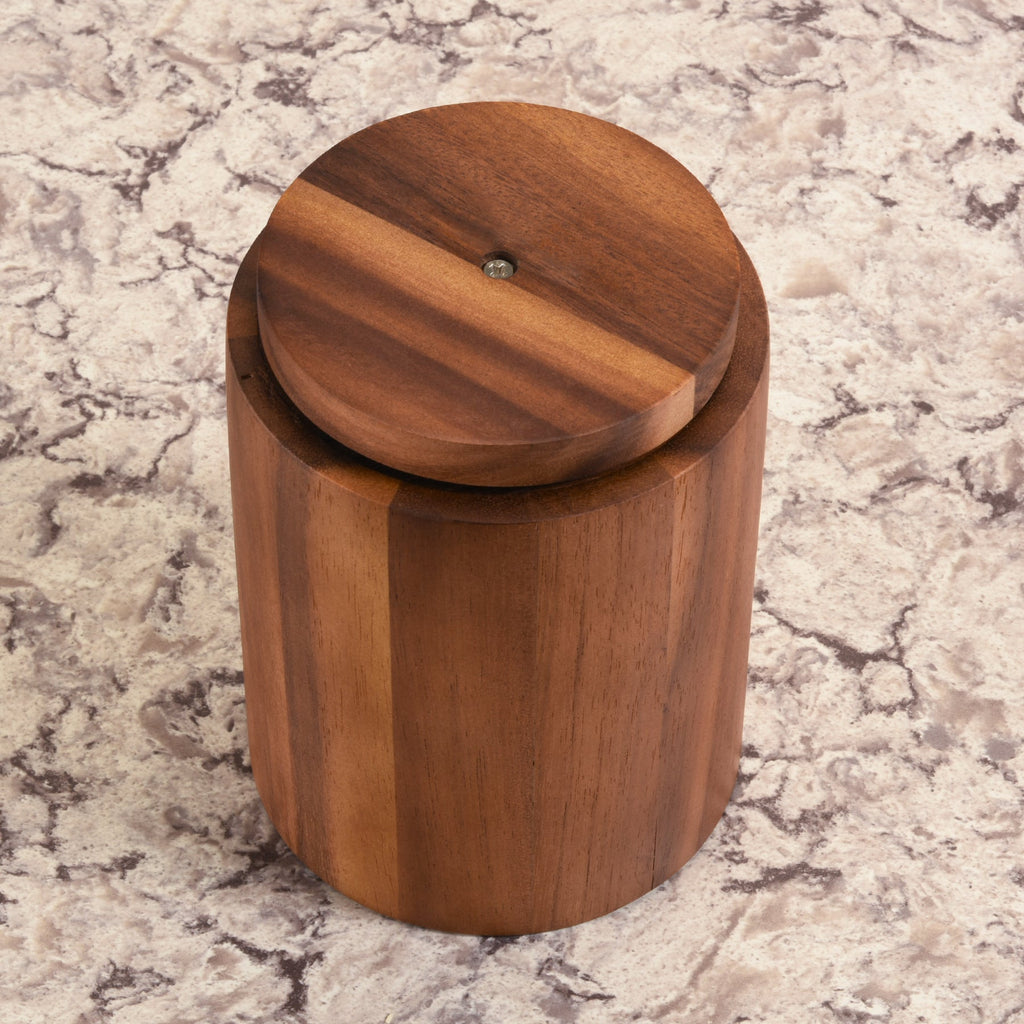 Acacia Wood Rotating Lazy Susan Utensil Holder | Handcrafted Kitchen Organizer