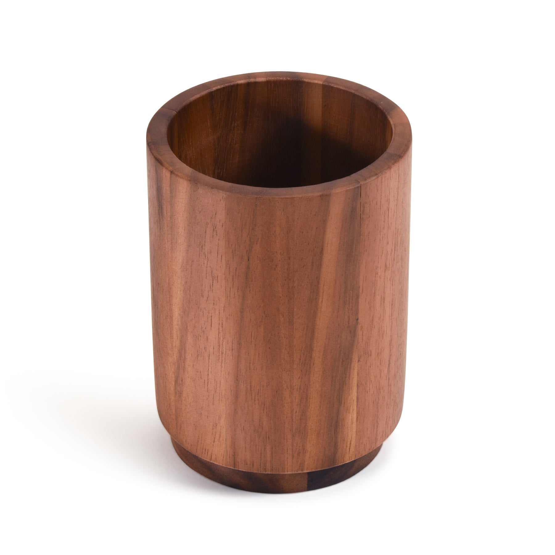 Acacia Wood Rotating Lazy Susan Utensil Holder | Handcrafted Kitchen Organizer