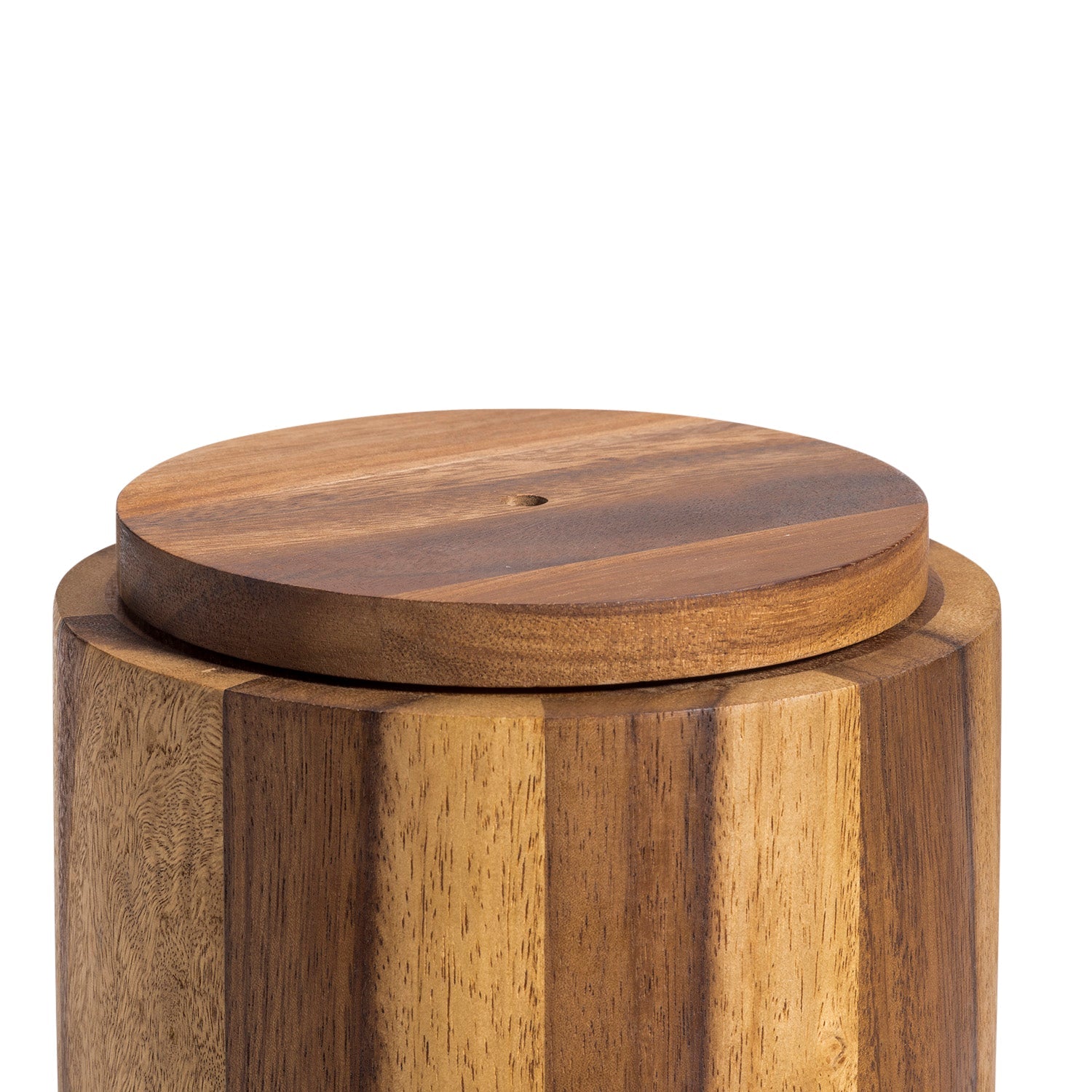 Acacia Wood Rotating Lazy Susan Utensil Holder | Handcrafted Kitchen Organizer