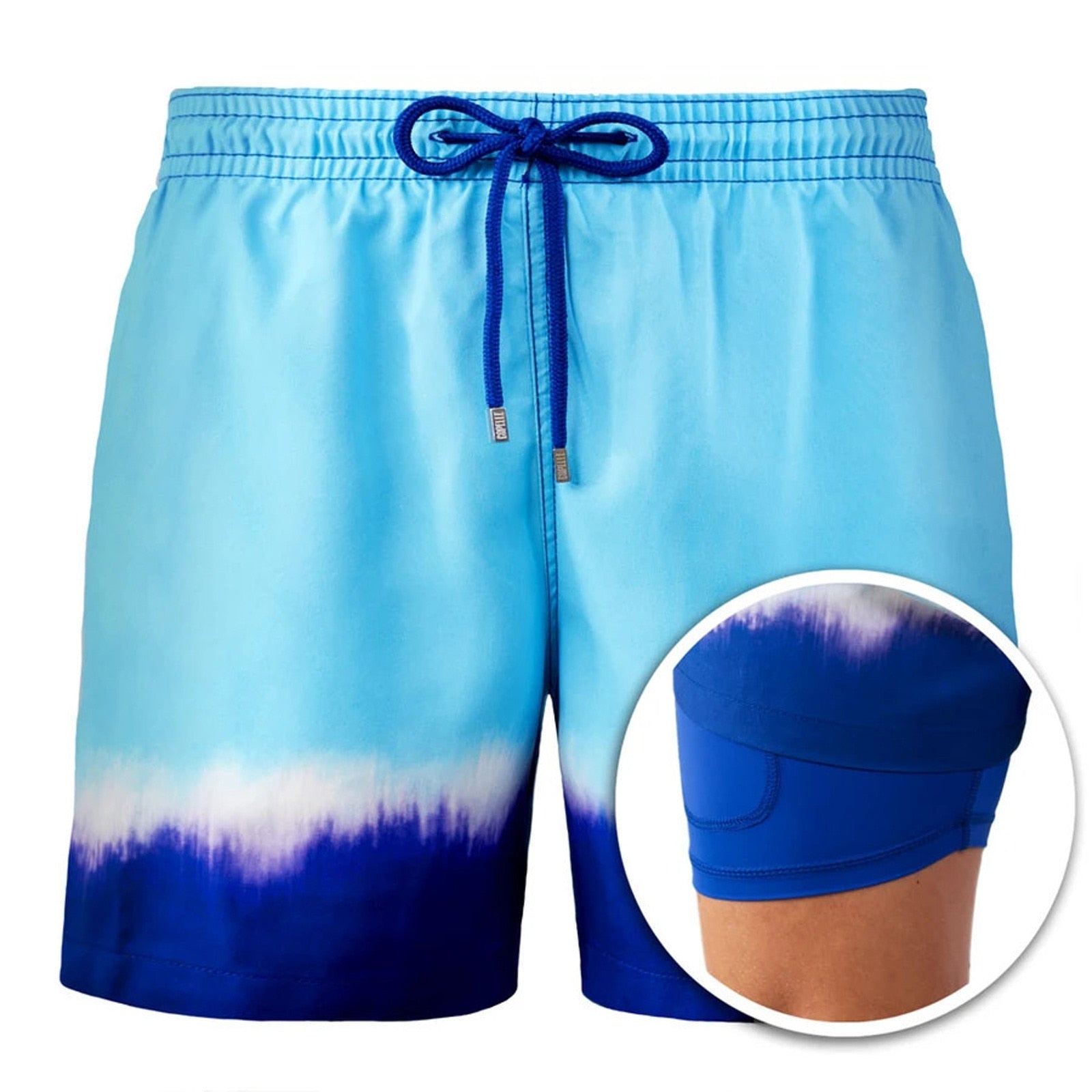 2022 Summer Shorts Men's Beach Pants Sports Pants Printed Double-Layer Shorts Men's Casual Quick-Drying Floral Shorts Men