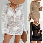Lady Beach Dress Bikini Cover-Up Long Sleeve Sexy for Women
