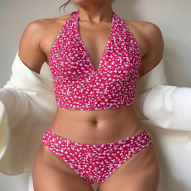 Sexy Printed Bikini Three-Piece Swimwear Set for Women,